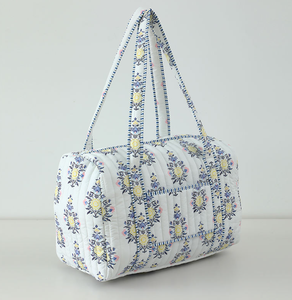 Sac fourre-tout matelassé tendance pour femme, sac à bandoulière personnalisé en tissu, sac de voyage à motif floral, sac de shopping - Product Image 3