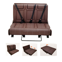 Siège-lit pliable multifonctionnel LXRV avec appuie-tête dissimulé en cuir Nappa imperméable pour fourgonnette, bus, camping-car, caravane