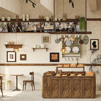 Comptoir de boulangerie personnalisé avec vitrine en verre, éclairage LED, pour desserts, café et pain – Conception et aménagement clés en main