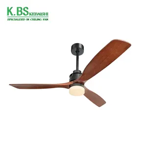 Ventilador De Techo 60 Pulgadas Low Noise Wooden Blade Large Ceiling Fan With Light