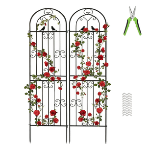 Obélisque de jardin moderne pour l'extérieur, treillis robuste en métal, hauteur 95 cm, facile à assembler, support pour plantes grimpantes et légumes - Product Image 1