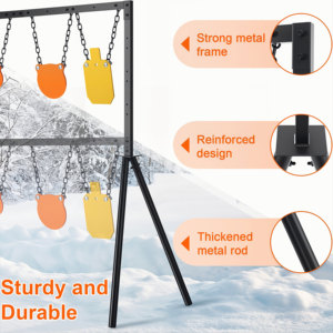 Kit Supporto per Bersagli in Acciaio Regolabile in Altezza - Struttura Completa per Poligono di Tiro all'Aperto con Bersagli Metallici da 4/6/8/7x12 Pollici e Catene - Product Image 2