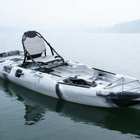 Kayak modulaire monoplace à pédales, kayak de pêche sit-on-top, deux sections, en plastique HDPE rotomoulé, kayak une place
