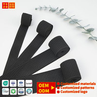 Bande élastique en maille POLY SPAN de 8 cm, noire, en gros, de l'usine OEM, avec logo personnalisé, pour vêtements