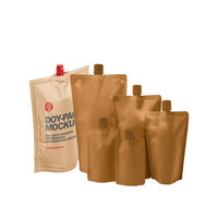 Sacs en papier kraft liquide refermables, sachet d'emballage à bec, personnalisés, 50 unités