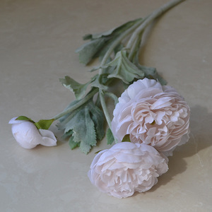 <span class=keywords><strong>Fleurs</strong></span> artificielles en gros 3 tête floqué <span class=keywords><strong>fleurs</strong></span> rosée lys thé fleur Lu Lian Yang pivoine pivoine nordique simple tempérament - Product Image 6