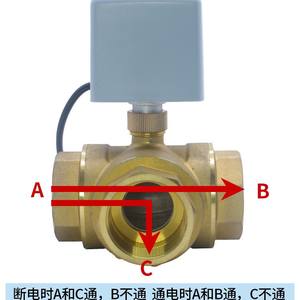 Válvula de Bola Eléctrica de Tres Vías y Dos Controles de 220 VCA, Válvula de Cierre para HVAC, Válvula Solar Eléctrica para Tuberías e Irrigación - Product Image 2