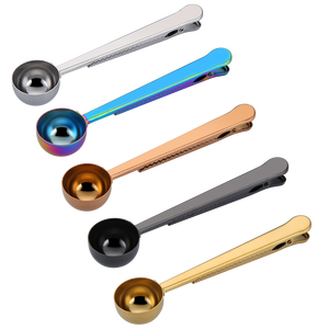 Meistverkaufter Edelstahl 2-in-1 Tee-Kaffee-Löffel Beutelclip Multifunktionaler Kaffeelöffel mit Clip - Product Image 1