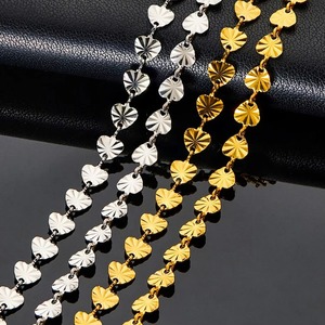 Collier en forme de cœur de 5 mm, chaîne en acier inoxydable, lien fait main, ne se décolore pas, lien exquis pour la fabrication de bijoux - Product Image 2