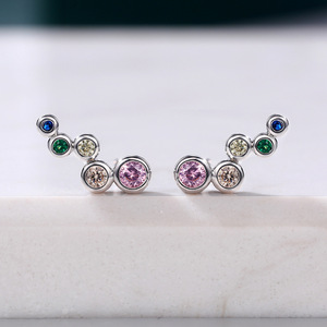 Eleganti Orecchini a Cerchio Scintillanti, Gioielli Minimalisti alla Moda per Uso Quotidiano Femminile - Product Image 1