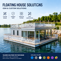 Maison flottante permanente, villa flottante sur l'eau, bar en capsule flottante, ponton flottant, maison-bateau pour équipement marin