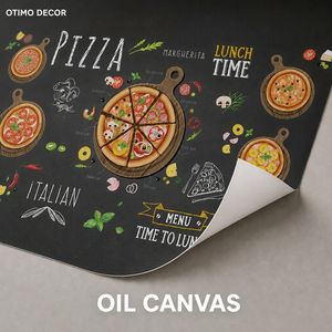 Murale Personalizzato con Menu Pizza su Tela Olio, Carta da Parati su Misura per Ristoranti di Pizza e Trattorie Italiane - Product Image 2