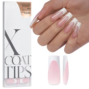 XCOATTIPS 160 Uñas Postizas Extra Largas Cuadradas Stiletto de Gel Suave con Punta Francesa, con Pegamento, Reutilizables, Venta al por Mayor - Product Image 2
