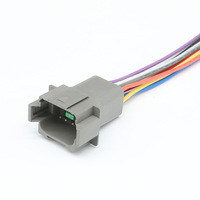 Kabel Harness Konektor Seri DT 8Pin Flange Mount Male & Free Hanging Female, Perakitan Kabel Listrik Otomotif Tahan Air