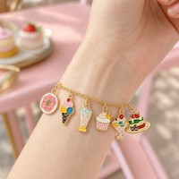 Pendentifs et breloques en alliage émaillé personnalisés en forme de desserts mignons, styles variés pour la fabrication de boucles d'oreilles, bracelets, colliers et autres créations DIY