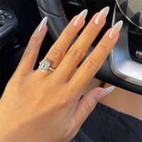 Nouveau design papillon faux faux ongles artificiels conseils cristal dessin animé tête de citrouille presse sur l'ongle avec strass