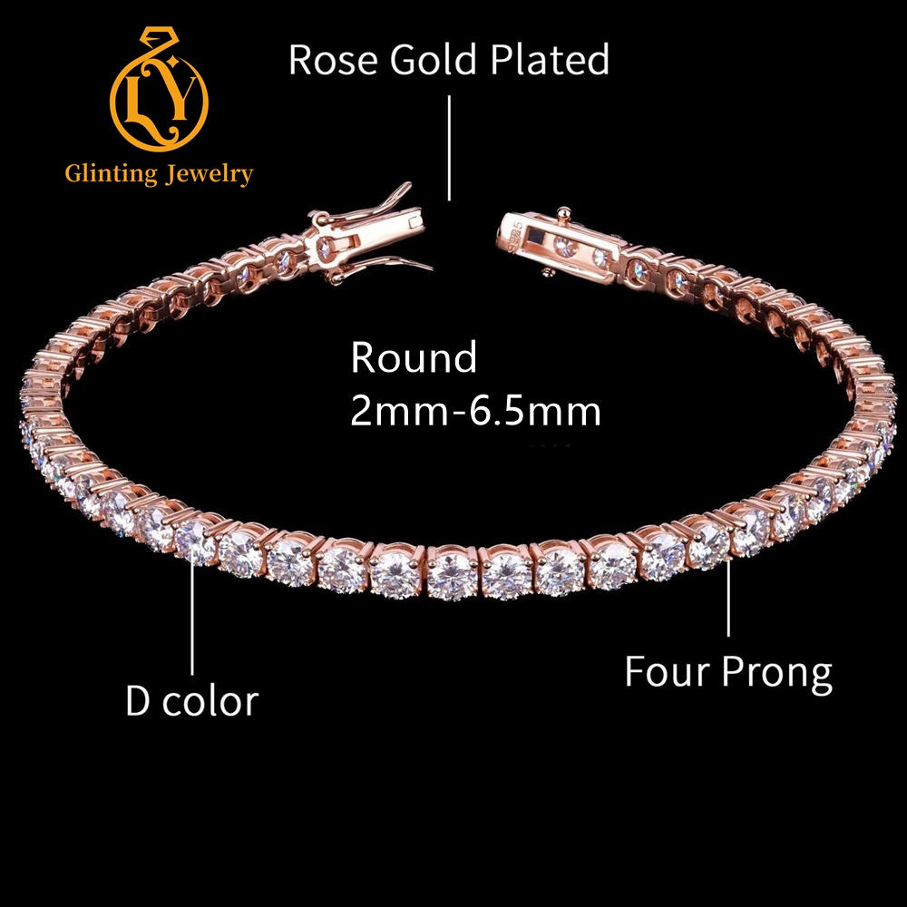 Diamante cultivado en laboratorio de 2 mm - Chapado en oro rosa