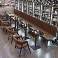 Meubles de café carrés de luxe sur mesure modernes, meubles de café commerciaux, restaurant, banquettes, tables et chaises