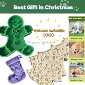 BPA Free Dog Silicone Slow Feeder Christmas Tree Pet Lick <b>Mat</b> Bowl for Holiday - Product Image 2