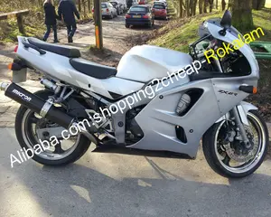 カワサキニンジャ用ZX6RボディフェアリングキットZX6R1994 1995 1996 1997ZX-6Rシルバーモーターサイクルボディワークフェアリング