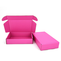 Emballage en papier rose avec logo personnalisé boîtes d'expédition en carton ondulé pliable