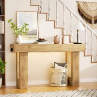 Console moderne en MDF avec prises, lumière à capteur, pour entrée, villa, hôtel, chambre, ferme, salon, meuble de rangement