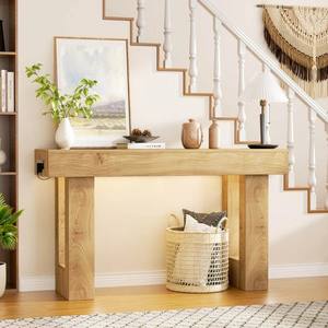 Table <span class=keywords><strong>console</strong></span> en chêne avec sorties capteur de lumière pour entrée Villa hôtel chambre ferme salon meubles avec fonction de stockage - Product Image 2
