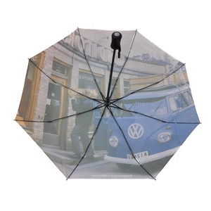 Transfert de chaleur numérique <span class=keywords><strong>Volkswagen</strong></span> voiture logo personnalisé impression voyage ouverture et fermeture automatiques <span class=keywords><strong>parapluie</strong></span> pliable pour le camping - Product Image 4