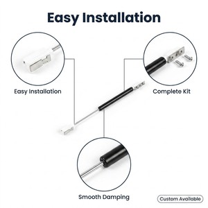 Vérin à gaz pour meubles, en acier, amortissement fluide, installation facile, kit complet, personnalisation disponible - Product Image 1