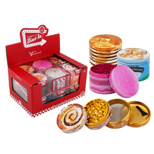 Yaratıcı Tasarım Hamburgerler <span class=keywords><strong>Burger</strong></span> Tam Baskılı 4 Parçalı Çinko Ot Öğütücü Sigara Aksesuarları Metal Öğütücüler Ezici - Product Image 6