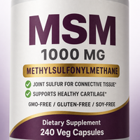 Compléments NOW MSM (Méthylsulfonilméthane) 1000 mg Santé des articulations et amélioration de la densité osseuse Végétalien 240 capsules végétales
