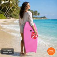 Bodyboard rose solide Cayley avec laisse de poignet pour enfants et adultes, plage, piscine, océan, sports nautiques