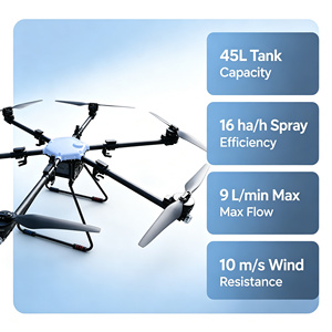 Heavy Load Farm Crop <b>Spraying</b> Equipment 45L Pesticide Tank 10m s Wind Resistance Agricultural Plant Protection Flight System For - Product Image 2