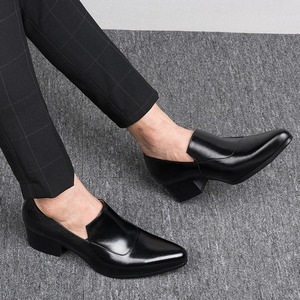 Nuevos zapatos casuales de cuero de corte bajo para hombre, zapatos formales de cuero genuino para hombre, zapatos transpirables de moda para hombre que aumentan la altura. - Product Image 3