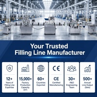 Ligne de production automatique haute efficacité pour l'embouteillage et le remplissage d'huiles comestibles (tournesol, olive) en acier inoxydable 304, certifiée CE, avec commande PLC