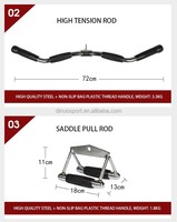 Ensemble d'accessoires pour machine à câble : Barre de tirage vertical, Corde triceps, Poignée de rame, Barre de préhension pour la musculation du dos, des bras et de la poitrine