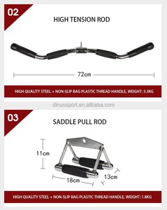 Ensemble d'accessoires pour machine à câble : Barre de tirage vertical, <span class=keywords><strong>Corde</strong></span> triceps, Poignée de rame, Barre de préhension pour la musculation du dos, des bras et de la poitrine - Product Image 4
