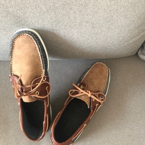 Mocassins et <span class=keywords><strong>chaussures</strong></span> <span class=keywords><strong>bateau</strong></span> pour hommes en cuir nubuck <span class=keywords><strong>bleu</strong></span> <span class=keywords><strong>marine</strong></span> et beige, toutes saisons, résistants, à plateforme, confortables, style décontracté et mode, pour la marche pieds nus - Product Image 5