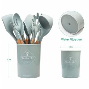 Custom Private Label Logo Trending Home Multifunction 11 Pieces Cooking Silicone Wooden <b>Kitchen</b> <b>Accessories</b> Tools & Gadgets - Product Image 2