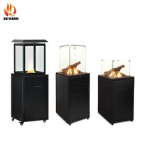 Foyer à gaz court d'usine avec pierres de lave et bûches en céramique Chauffage de jardin en verre pour patio extérieur