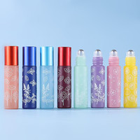 10 ml Frosted Multi Color Glass Roller Parfüm Sprüh flasche mit Oberflächen druck