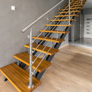 עיצוב מודרני מותאם אישית צינור עגול 304 מוברש פוסט מעקה רכבת נירוסטה עבור מרפסת וילה ומגרשים מלון - Product Image 1