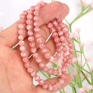 Pulseras de Piedra Roja Natural con Manchas, Venta al por Mayor, Alta Calidad, Tres Anillos, Pulseras de Rodocrosita Argentina para Regalos - Product Image 1