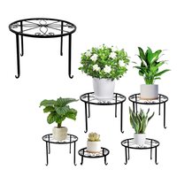 Lot de 5 supports de plantes en métal décents supports de pots de fleurs robustes étagère de pot de plantes en fer antirouille