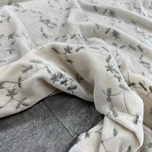 Jakarlı sosoie velwith De Bambou ipek jakarlı kadife kumaş ile özel beyaz ipek kadife kumaş Cheongsam Kimono için - Product Image 2