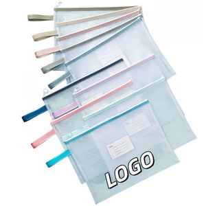 Pochette en plastique imperméable à fermeture éclair X515, prix les plus bas, pour l'école et le bureau, logo personnalisé, A3 A4 A5, sac de documents en maille EVA - Product Image 1