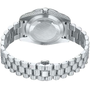 Fournisseur de montres personnalisées avec logo OEM, mouvement Miyota Quartz, serties de diamants, acier inoxydable, 40 mm, zirconium cubique 3A - Product Image 4