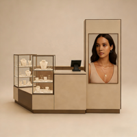 Vitrine en verre, présentoir numérique, kiosque avec éclairage LED pour la vente au détail de bijoux dans les centres commerciaux