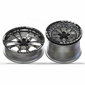 Ruedas Forjadas para Drag Racing 17x5J 15x10J ET 0mm Negro Brillante con Diseño de Rayos Divididos Fresados y Beadlock Escalonado para Camionetas Ford Drag - Product Image 2
