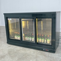 Mini-réfrigérateur de bar à trois portes à refroidissement direct, vitrine de boissons sous comptoir, réfrigérateur de sol mécanique en verre pour la vente en gros